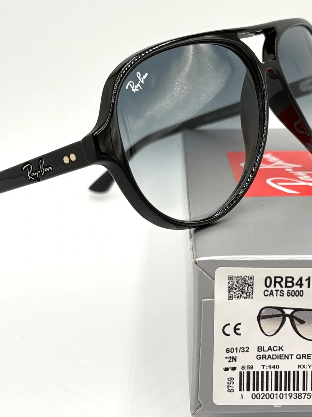 Ray-Ban Rb4125 Plastic Aviator Sunglasses Cat 5000 Black Frame Gradient 601/32